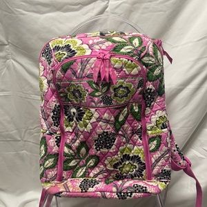 Pink and green Vera Bradley backpack.
